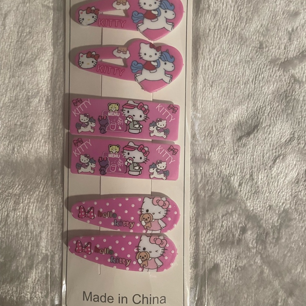 Hello Kitty Pink Hair Clips for Kids